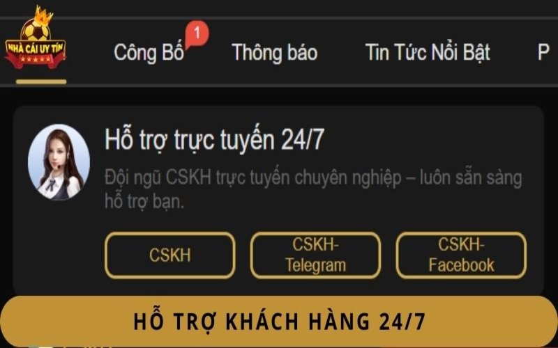 Hỗ trợ khách hàng 24/7